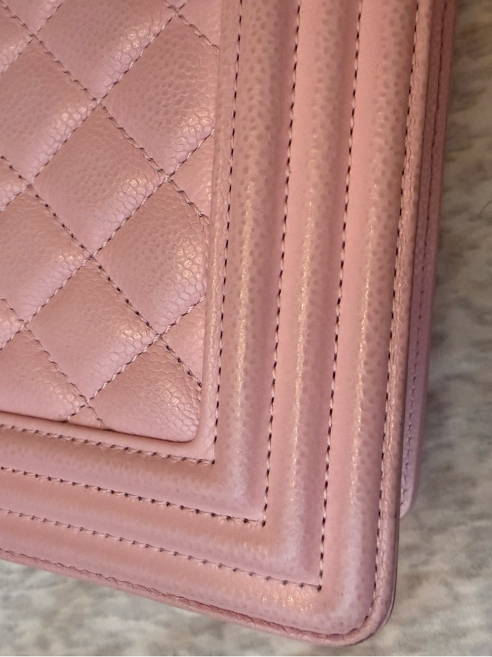 Pink Quilted Chain Shoulder Bag with Gold Hardware - Picture 9 of 15